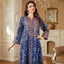 women's blue embroidered maxi dress for evening wear