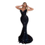 Black One-Shoulder Mermaid Gown for women with one shoulder and sleeveless