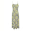 Printed Strapless Backless Maxi Dress for Women, V-Neck
