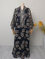 Embroidered Floral Maxi Dress, Long Sleeve