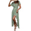 Floral V-Neck Maxi Dress, Irregular Hem