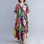 Lightweight V-Neck Short-Sleeve Full-Skirt Beach Dress for Women