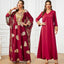 Red Chiffon Two-Piece V-Neck Maxi Dress