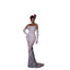 Apricot Strapless Floral Gown for women with a strapless design