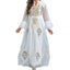 White Slim-Fit Long-Sleeve Maxi Dress