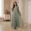 Embroidered Long-Sleeve Maxi Dress