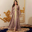 Purple Printed Colour-Block Belted Maxi Dress