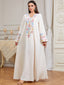 Sequin Embroidered Long-Sleeve Maxi Dress