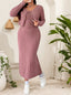 Belted Dress and Jacket Two-Piece Set for Women, Plus Size