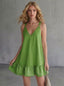 A line dress with a V neck for women