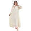 Beaded Collar Floral Long-Sleeve Maxi Dress