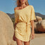 Off-Shoulder Belted A-Line Mini Dress for Women, Beach Style