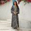Embroidered Lace-Up Kaftan Maxi Dress