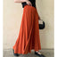 High-Drape Pleated Maxi Skirt for Women, One Size