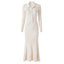 Knitted Diamond-Button Long Sleeve Maxi Dress for Women, Pocketed