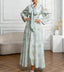 Elegant Floral Long-Sleeve Maxi Dress with Tie Waist for Women