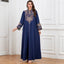 Embroidered Robe Maxi Dress, Navy