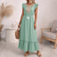 Tassel Tie-Waist Flutter-Sleeve A-Line Maxi Dress for Women