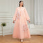 Floral High-Neck Long-Sleeve Maxi Dress