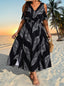 Bohemian Plus-Size Slit Maxi Dress