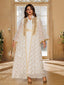 Embroidered Maxi Dress & Vest Set