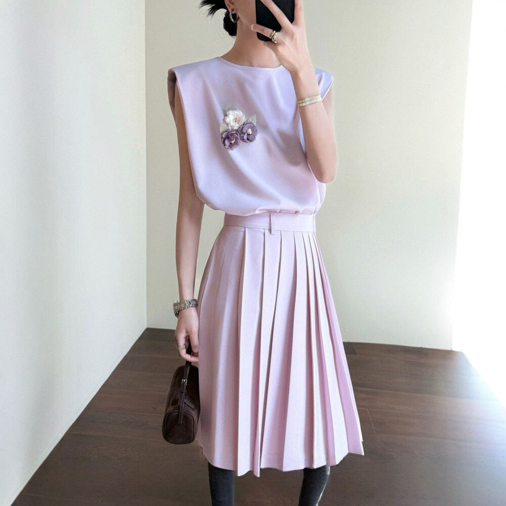 Sequin skirt co-ord styled for daytime