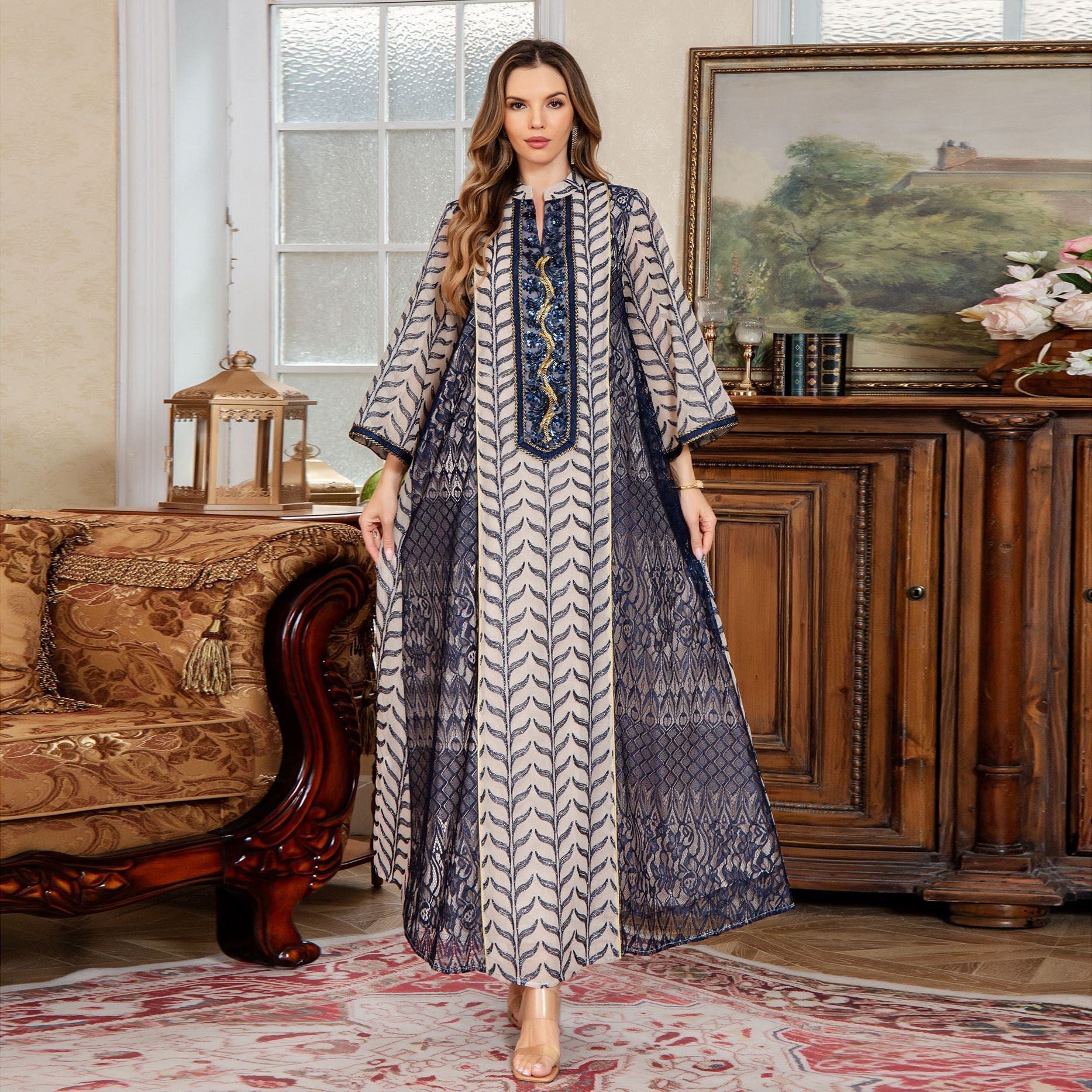 Blue modest dresses at Vilmere