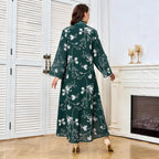 Embroidered V-Neck Maxi Dress