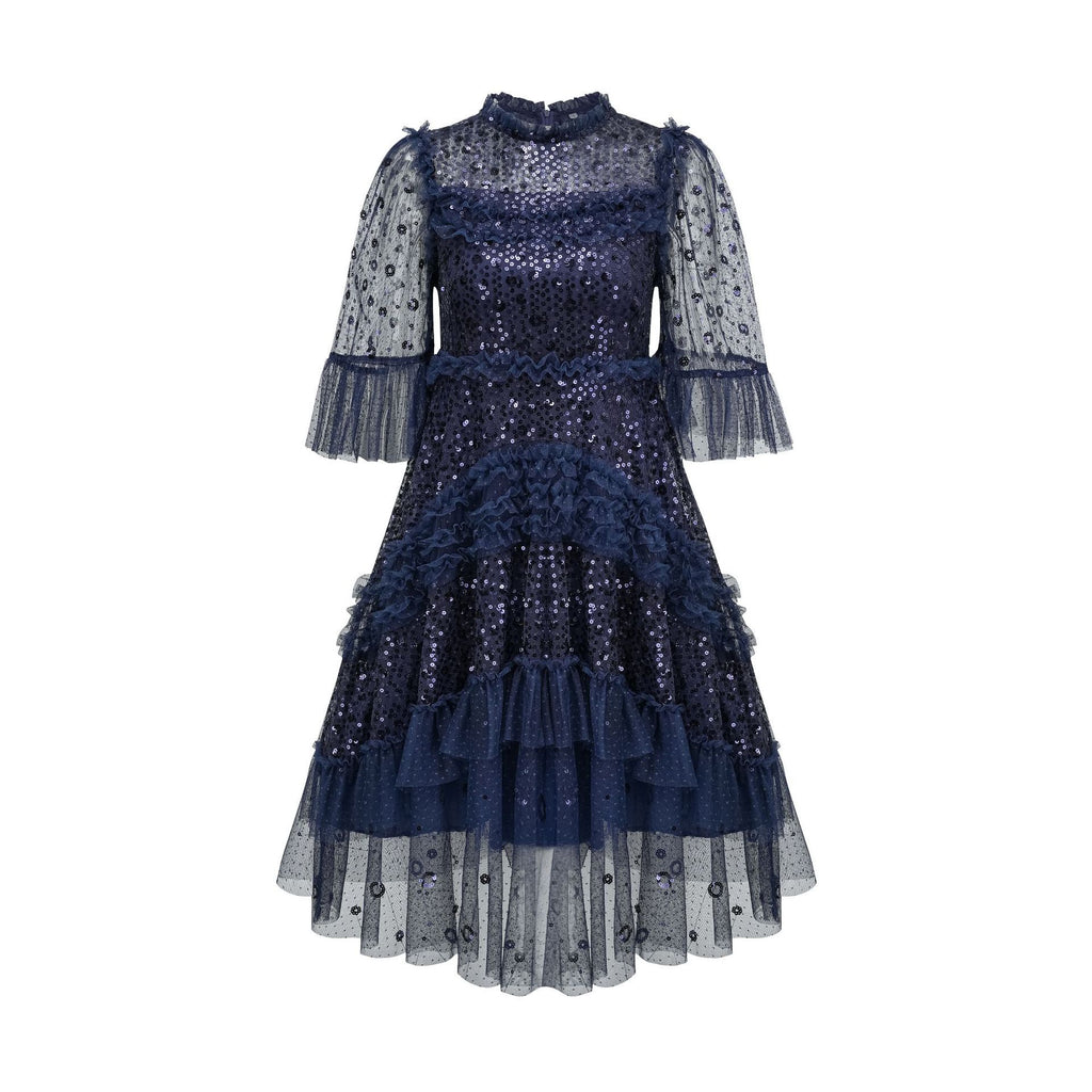 Pleated Shimmer A-Line Mini Dress for Women