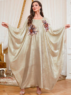 Applique Batwing Maxi Dress