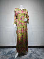 Printed Rhinestone Maxi Dress