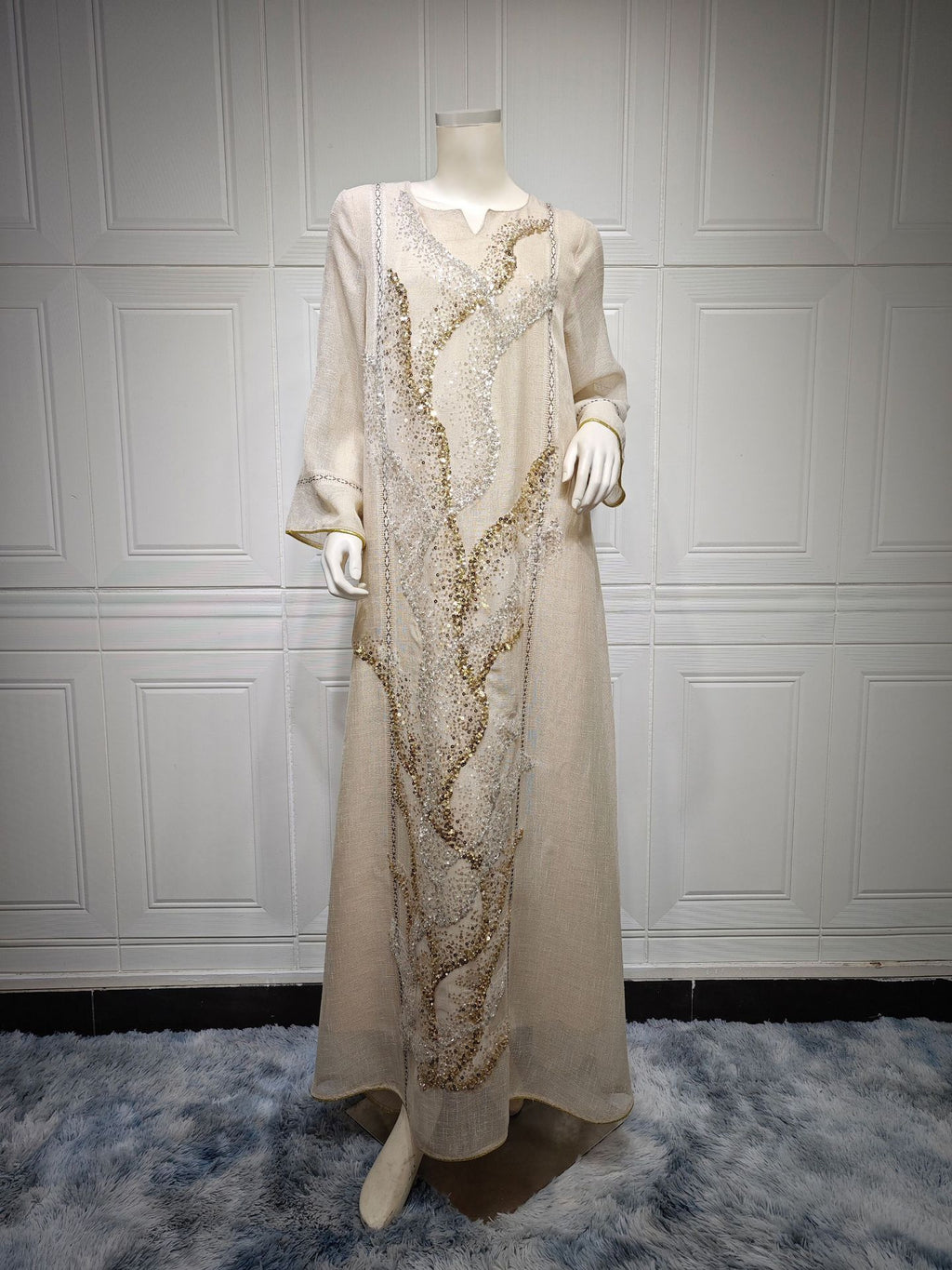 Sequin Mesh Maxi Dress