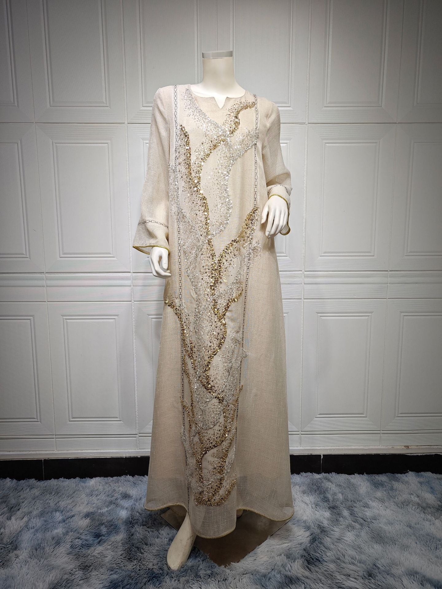 Sequin Mesh Maxi Dress