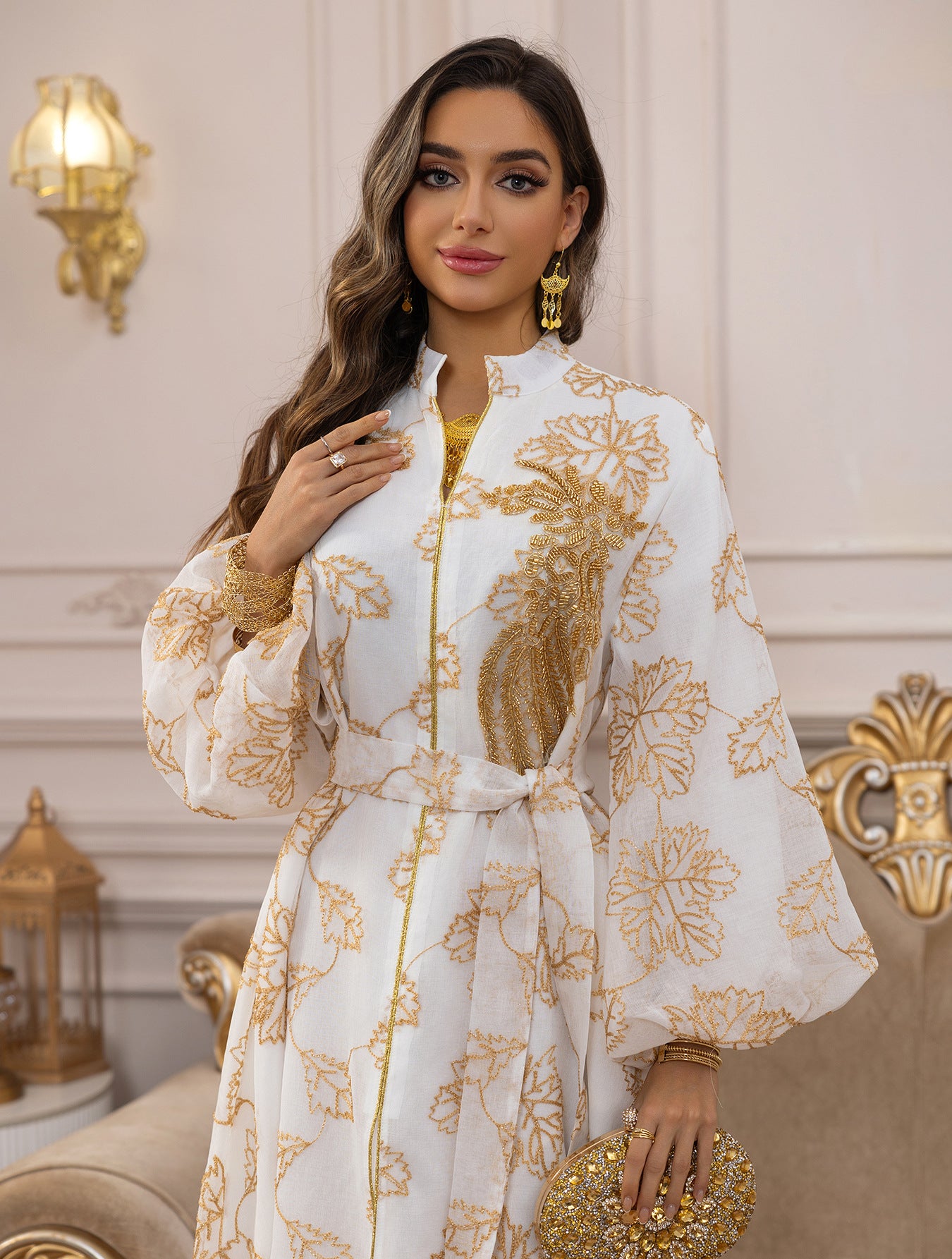 Embroidered Jalabiya Evening Gown