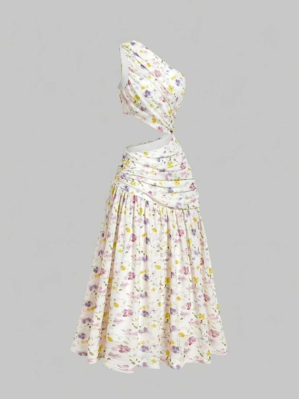 Floral One-Shoulder Maxi Dress