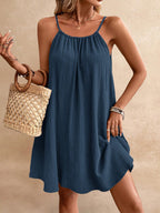 Backless Tie-Back Midi Dress