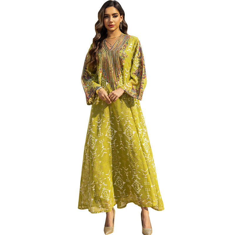 Embroidered Applique Maxi Dress Imagen principal del producto