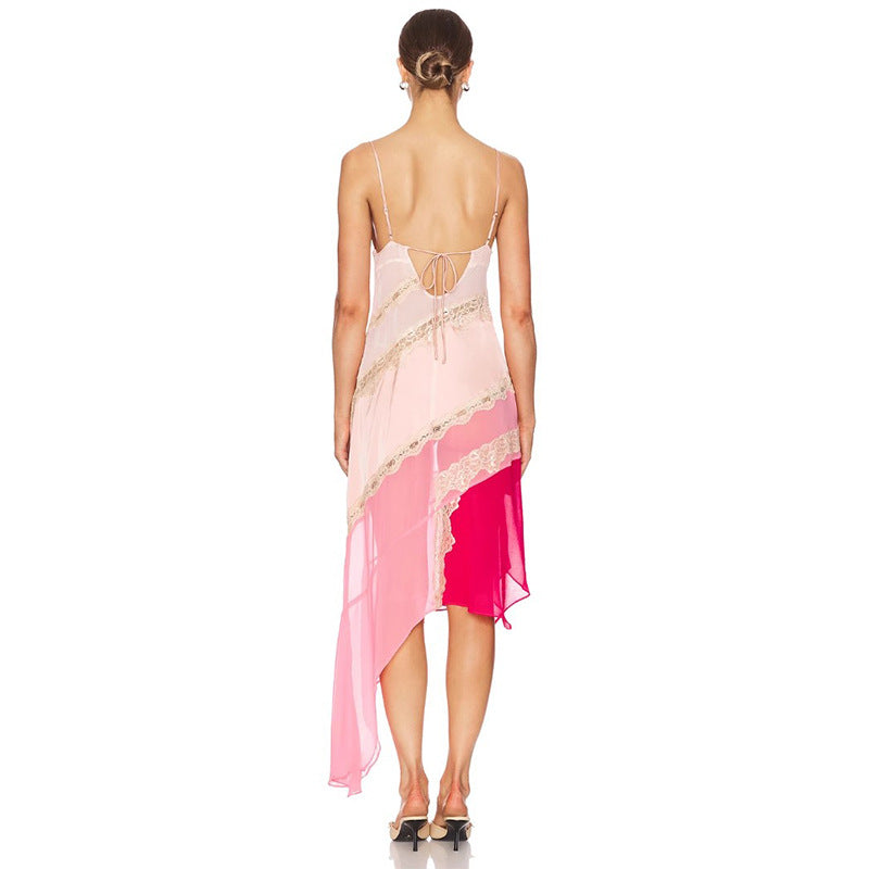 V-Neck Slim Fit Camisole Midi Dress for Women