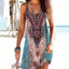 Geometric Off-Shoulder Strapless Maxi Dress for Women, Plus Size