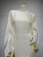 Shiny Satin Belted Maxi Dress