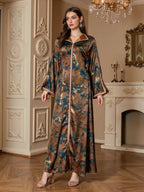 Printed Beaded Maxi Dress