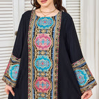 Round neck embroidered sequin dress for women