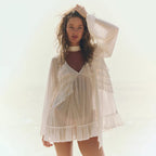Sheer Chiffon Beach Cover-Up for Women, Over Swimwear