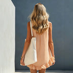 Striped Ruffle Mini Dress