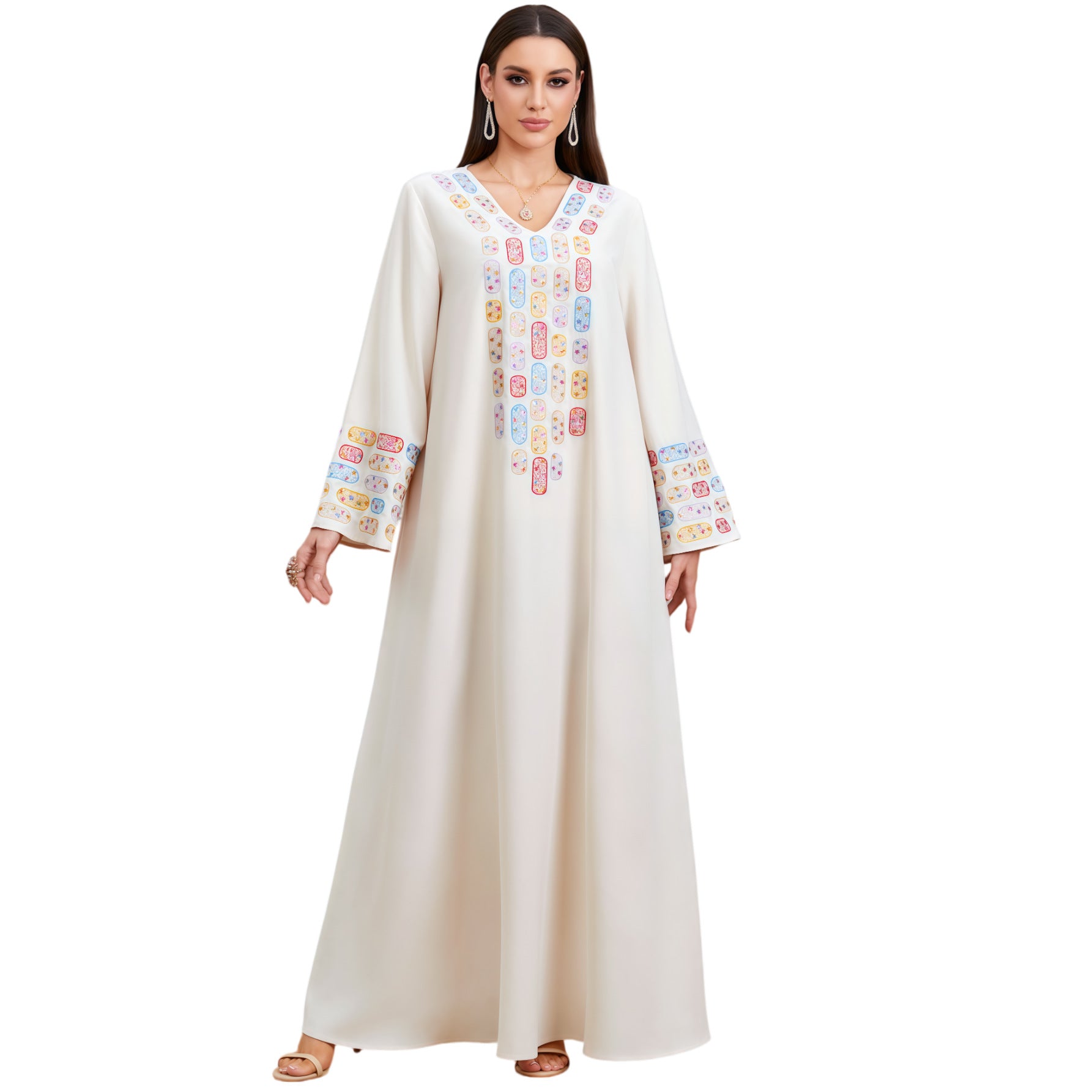 Sequin Embroidered Long-Sleeve Maxi Dress Main image