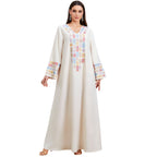 Sequin Embroidered Long-Sleeve Maxi Dress