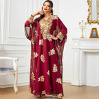 Red Chiffon Two-Piece V-Neck Maxi Dress