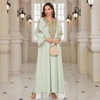 V-Neck Loose Long-Sleeve Maxi Dress