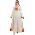 Embroidered Patchwork Long-Sleeve Maxi Dress for women with long sleeves