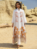 Embroidered Rhinestone Knit Maxi Dress